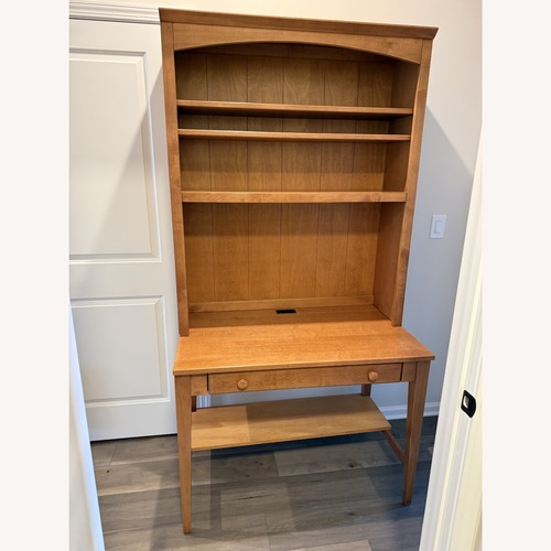 Used Ethan Allen Desk with Hutch Light Brown for sale on AptDeco