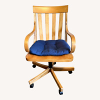 Ethan Allen Light Brown Wood Office Chair