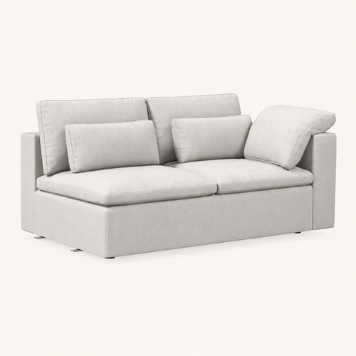 Used West Elm Harmony Light Gray Linen 2 Piece Sectional for sale on AptDeco