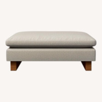 West Elm Harmony  Light Gray Linen Ottoman
