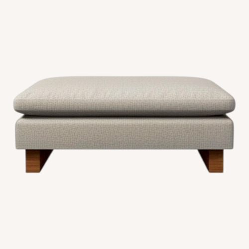 Used West Elm Harmony  Light Gray Linen Ottoman for sale on AptDeco