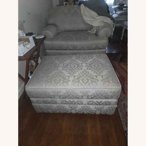 Used Light Gray Fabric Ottoman for sale on AptDeco