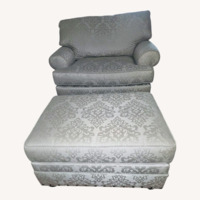 Light Gray Fabric Ottoman