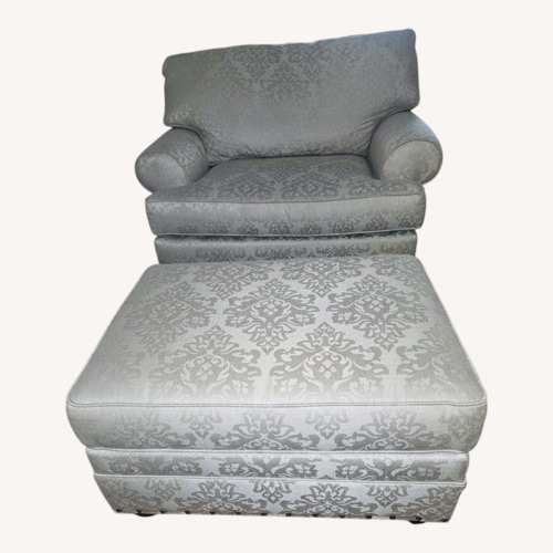 Used Light Gray Fabric Ottoman for sale on AptDeco