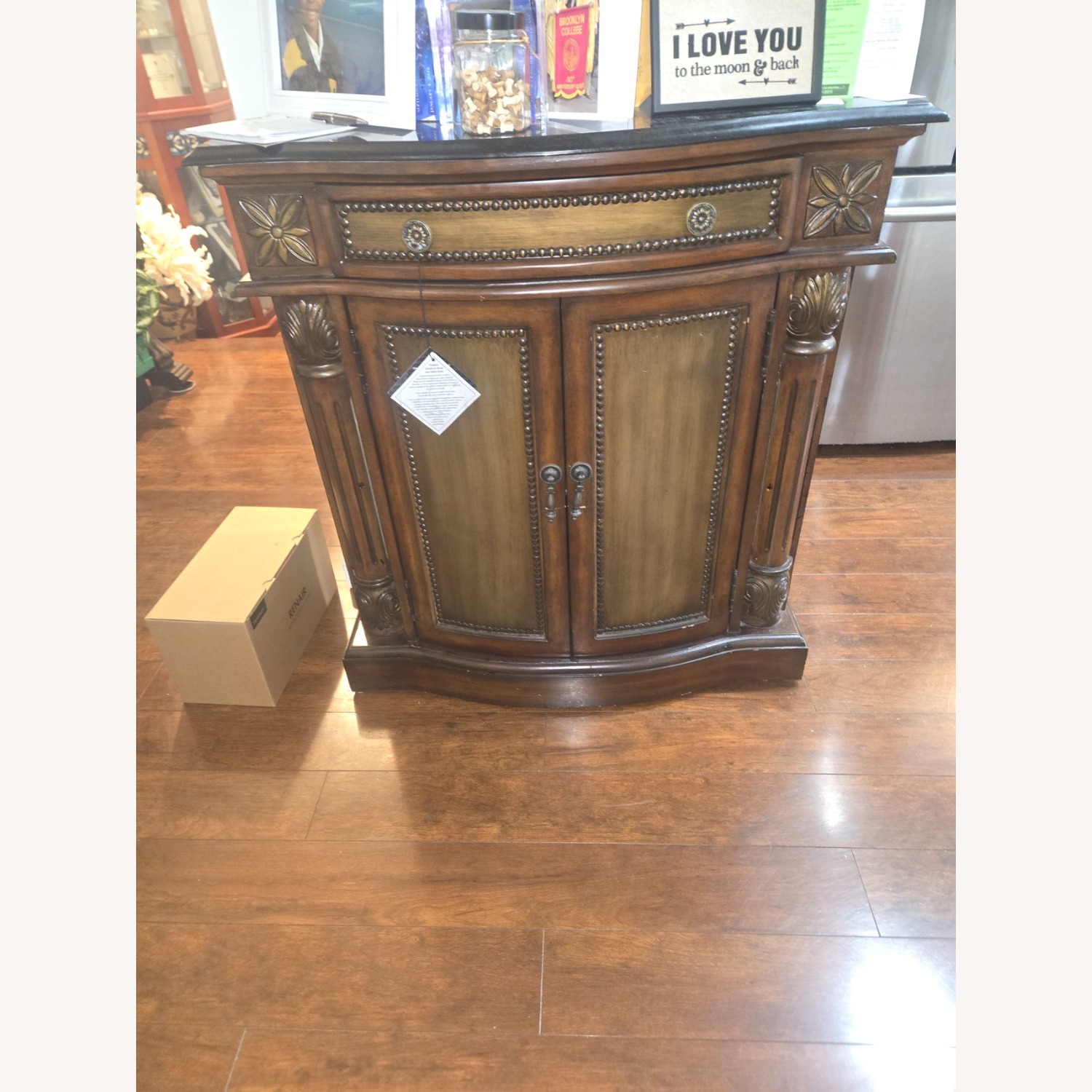 Dark Brown Wood Sideboard - image-1