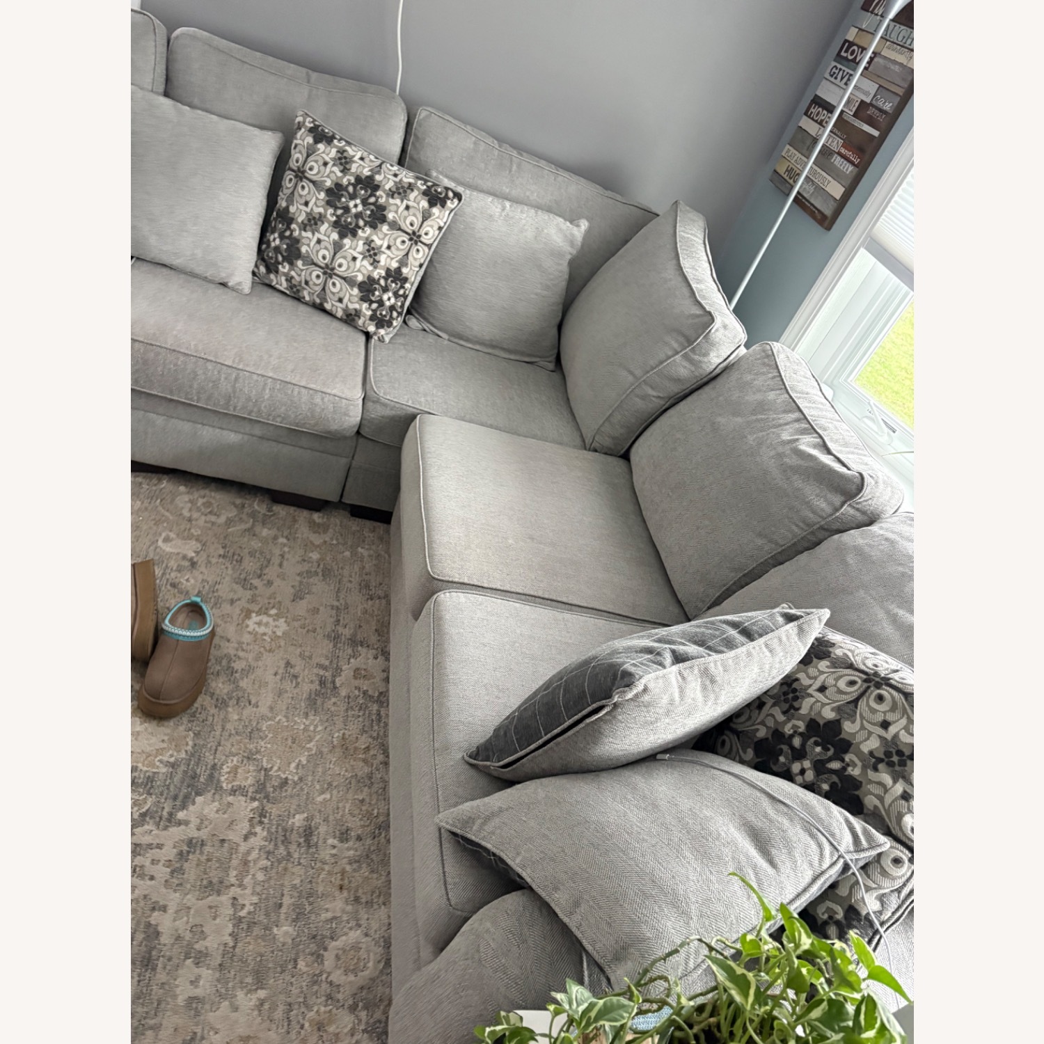Raymour & Flanigan Light Gray 3+ Piece Sectional - image-1