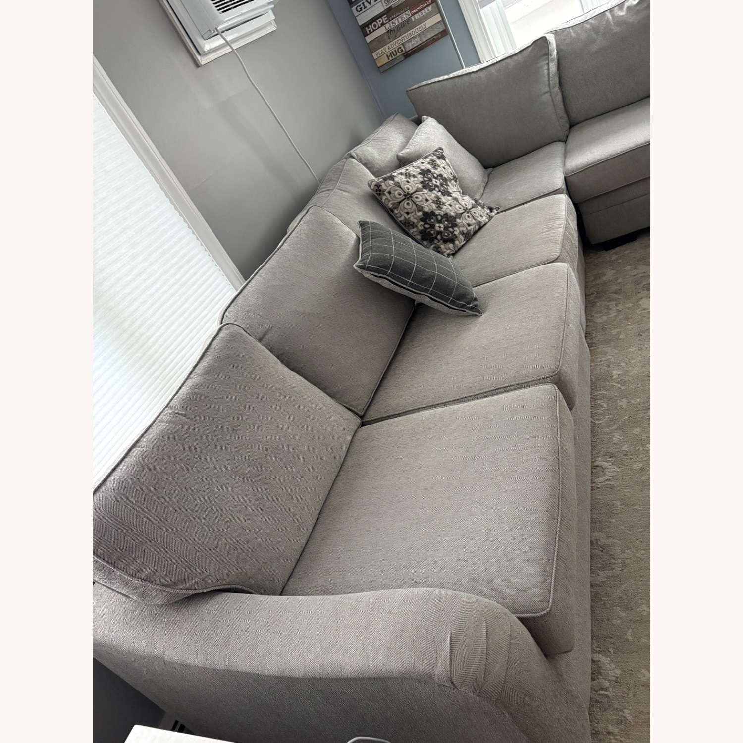 Raymour & Flanigan Light Gray 3+ Piece Sectional - image-3
