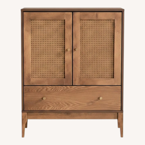 Used Mid-Century Modern Wood and Rattan Sideboard for sale on AptDeco