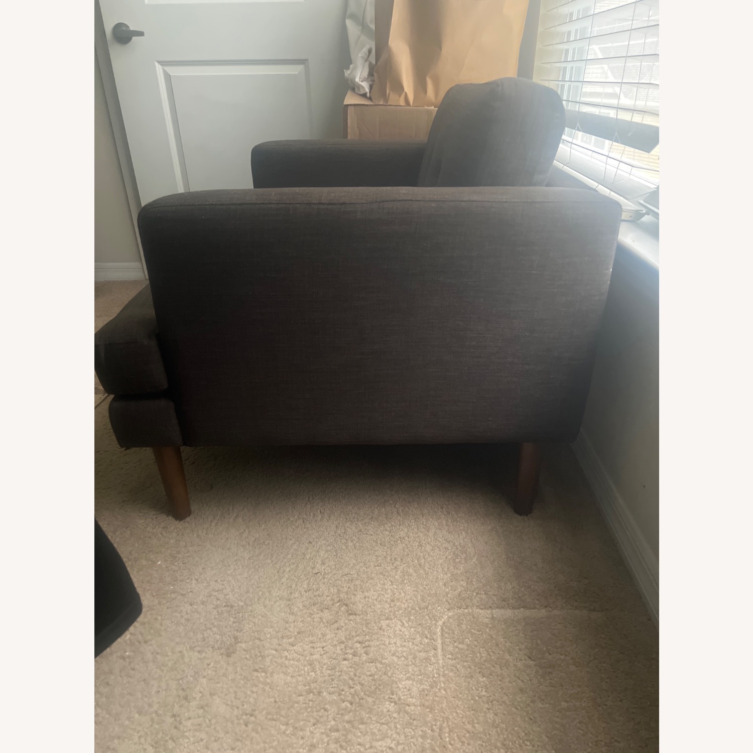 At Home USA Dark Brown Fabric Armchair - image-3