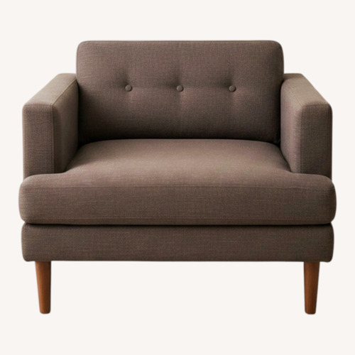Used At Home USA Dark Brown Fabric Armchair for sale on AptDeco