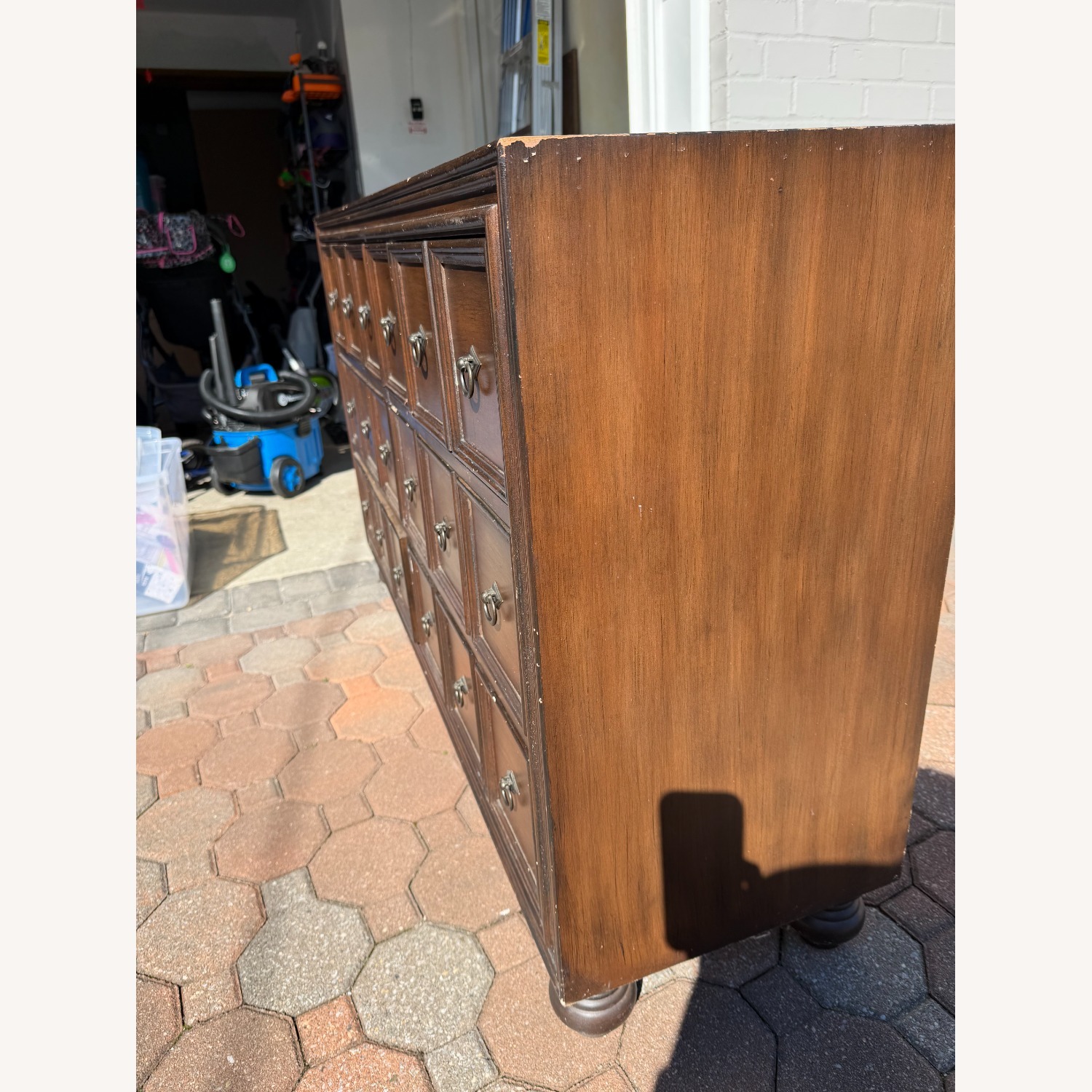 Solid Wood Dark Brown 7-Drawer Dresser - image-3