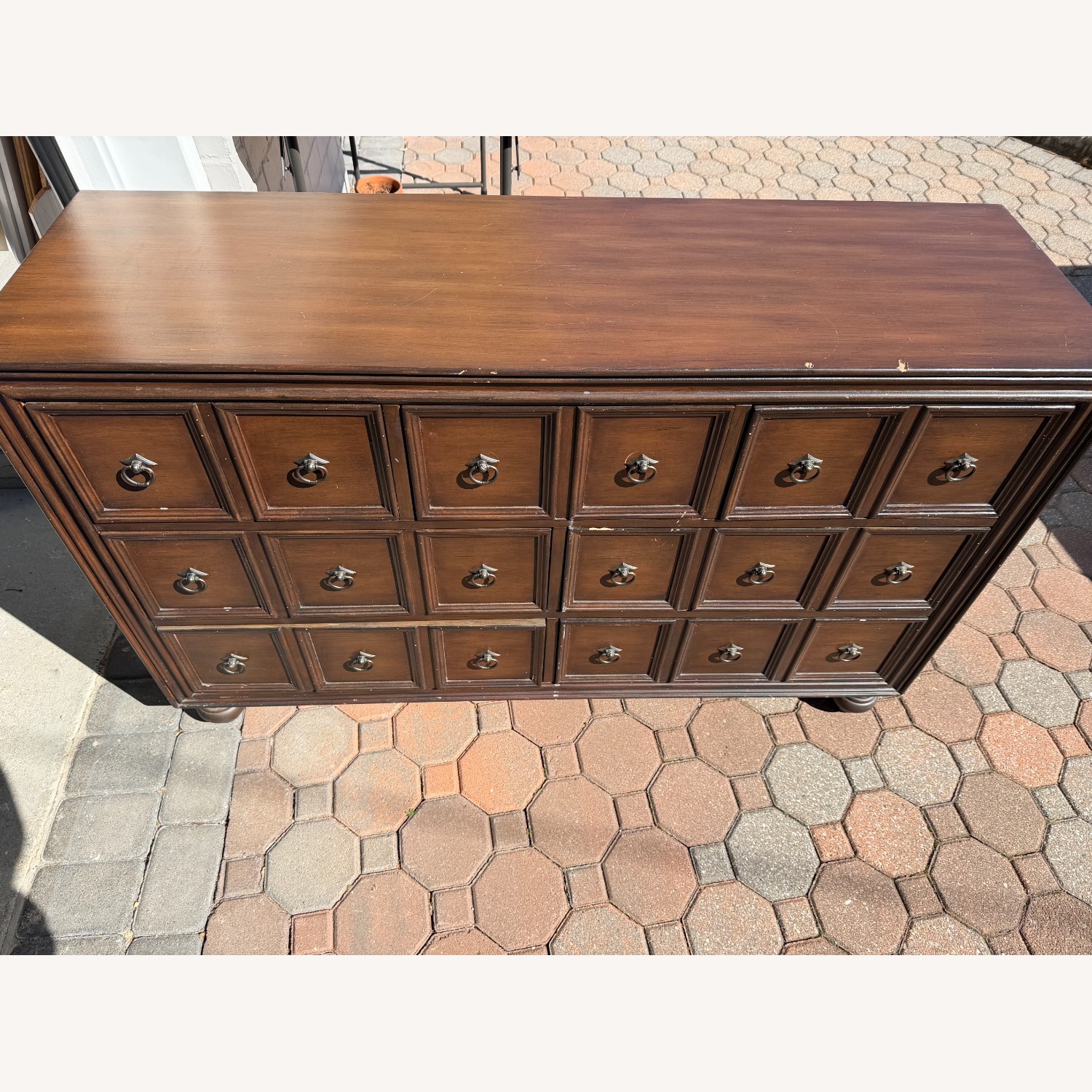 Solid Wood Dark Brown 7-Drawer Dresser - image-2