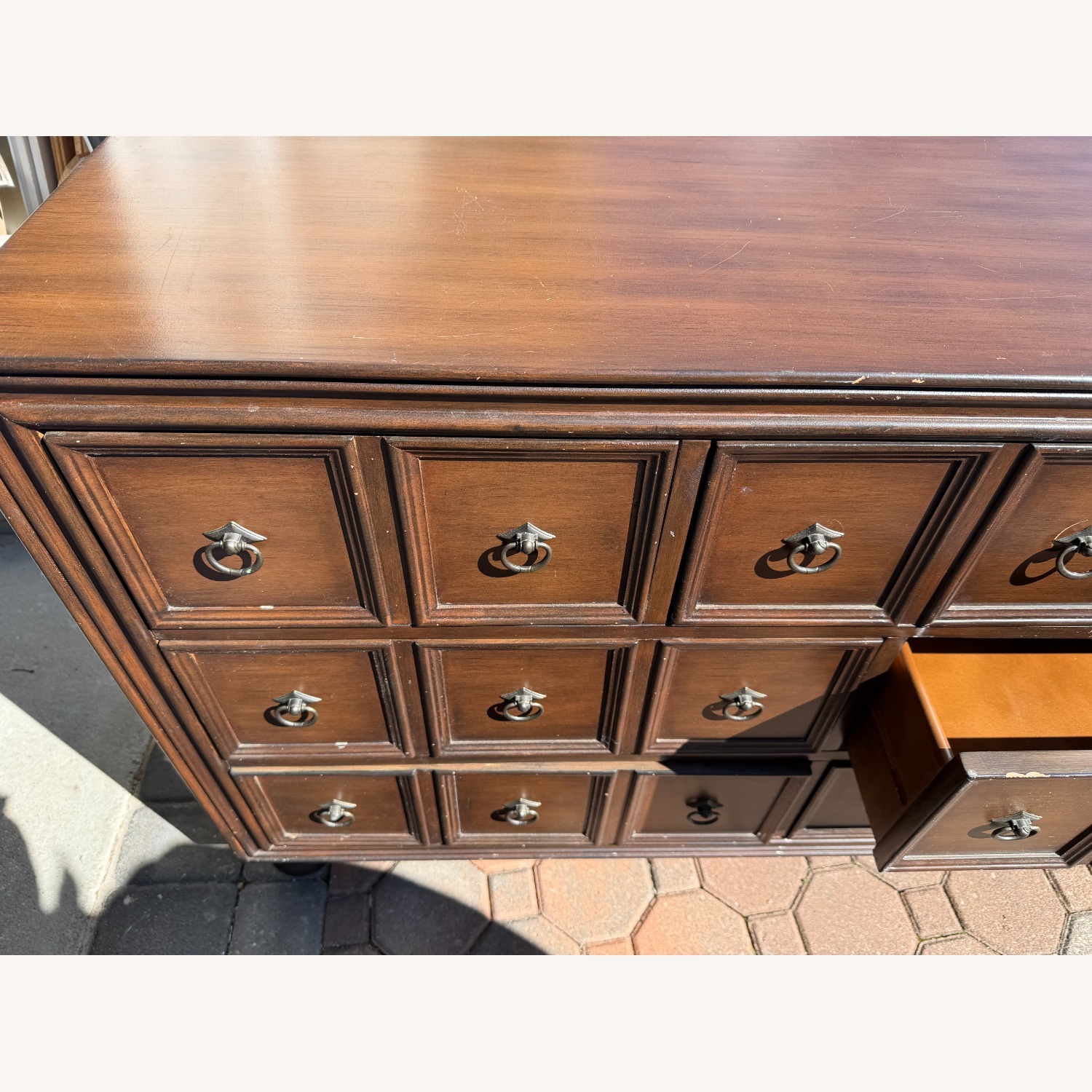 Solid Wood Dark Brown 7-Drawer Dresser - image-6