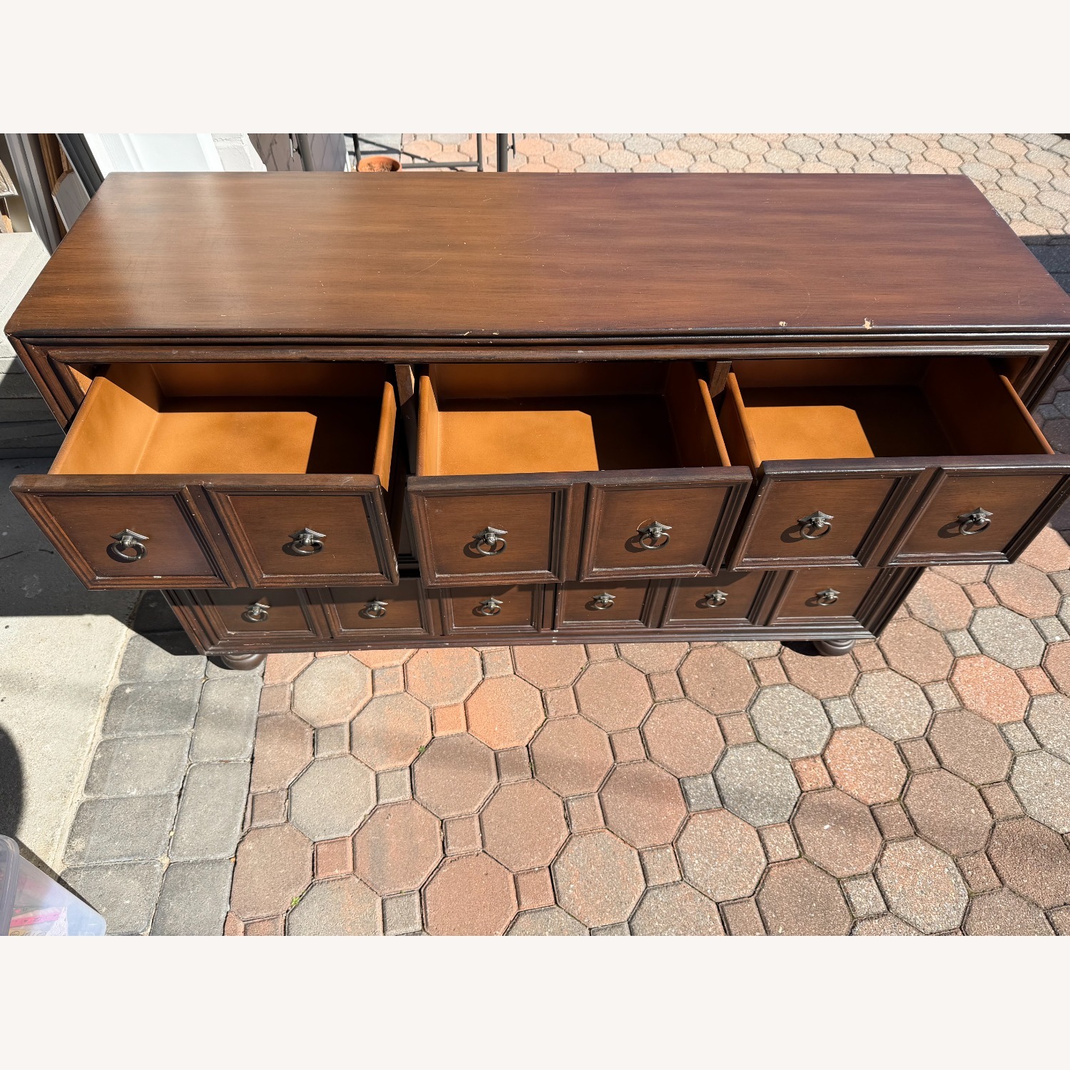 Solid Wood Dark Brown 7-Drawer Dresser - image-4