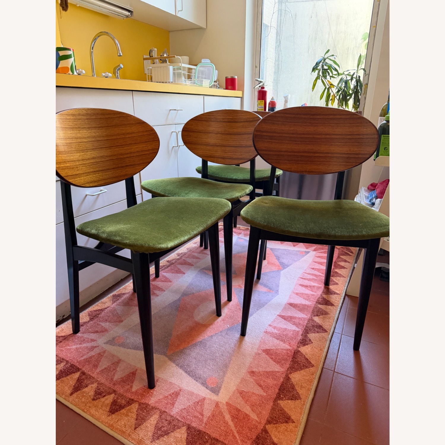 Green Velvet Dining Chairs - image-1