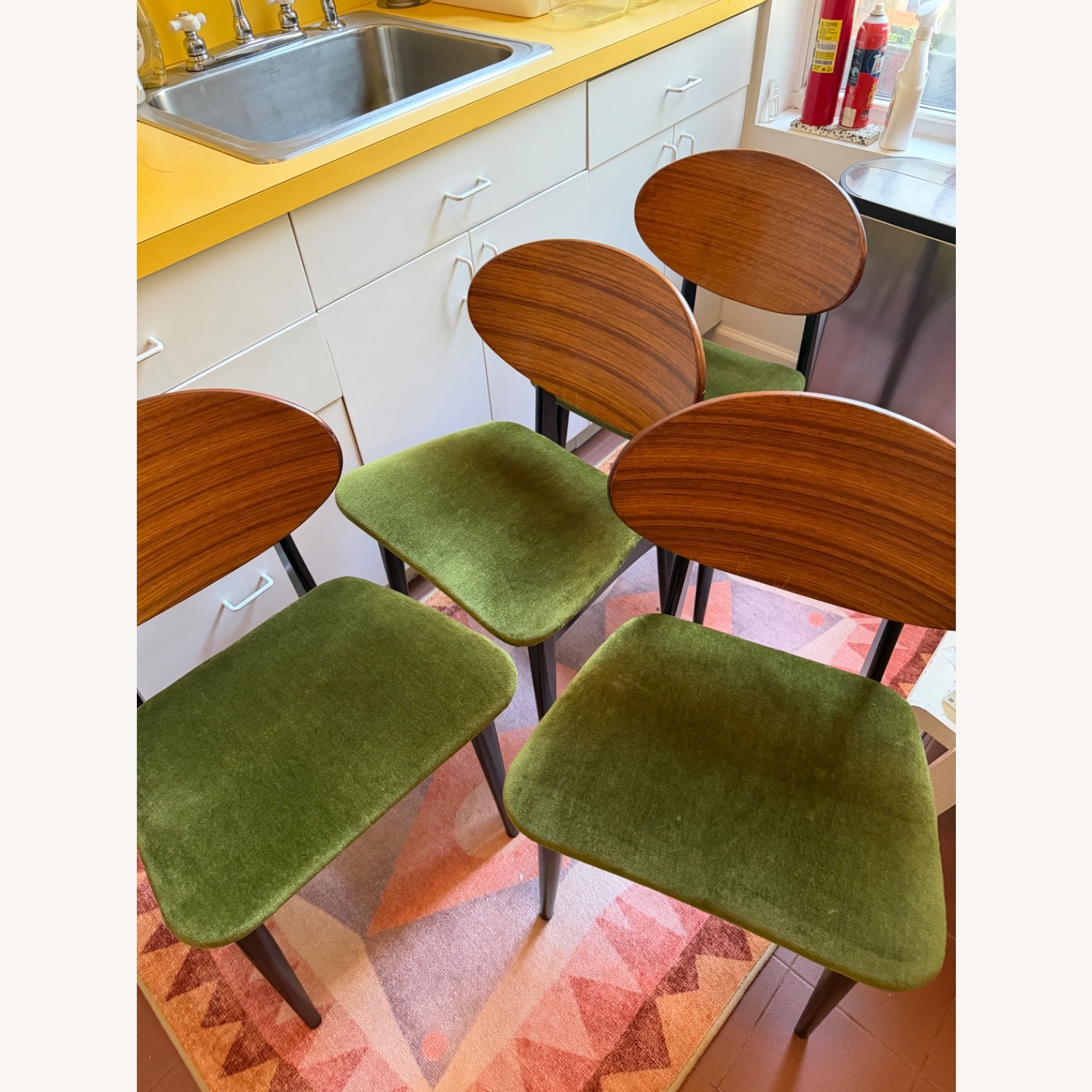Green Velvet Dining Chairs - image-2