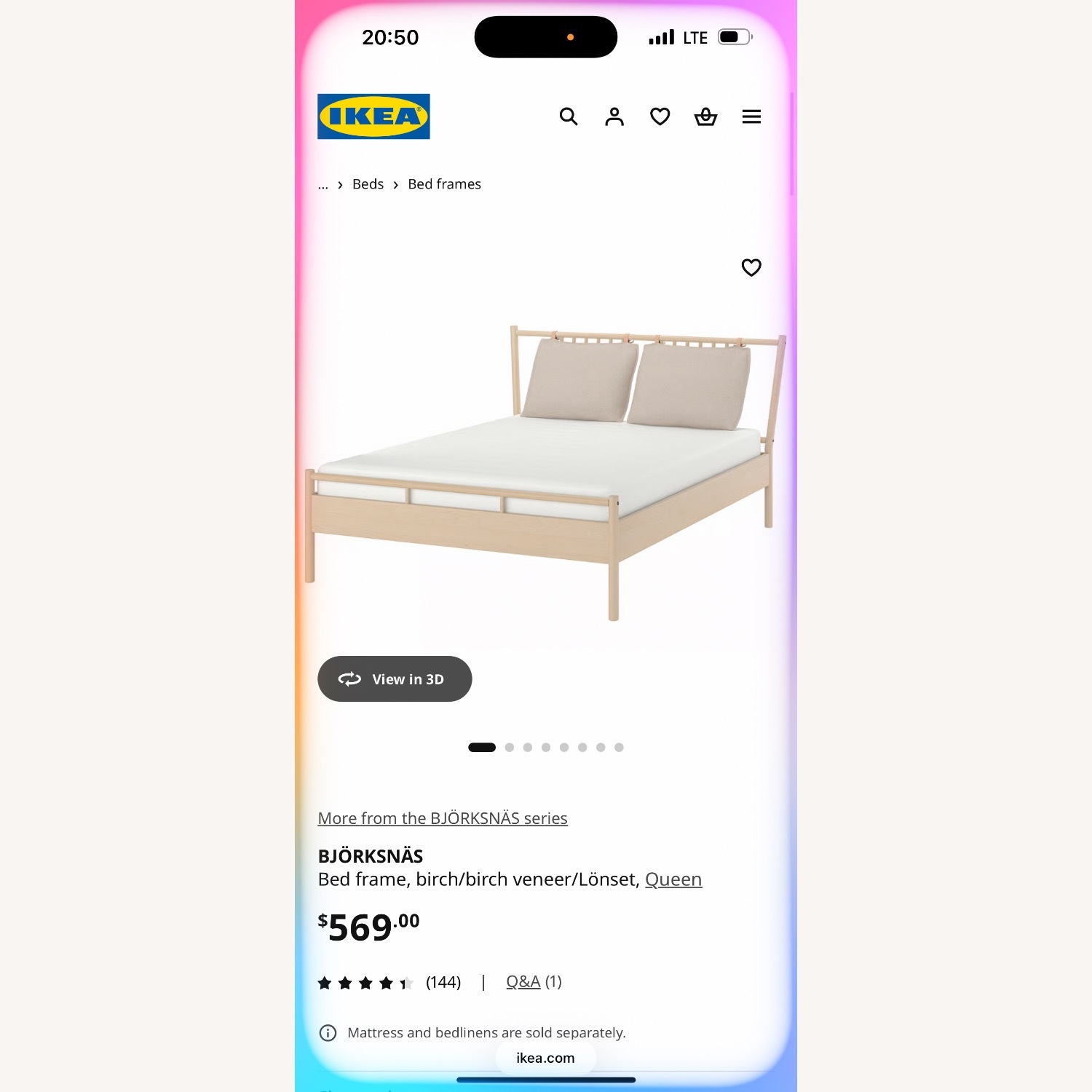 IKEA Bjorksnas Natural Wood Queen Bed - image-3