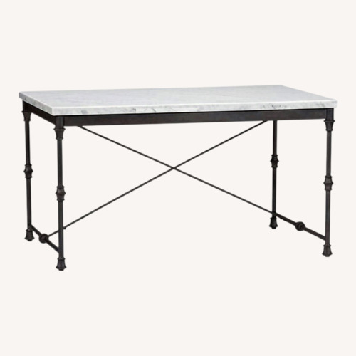 Used Pottery Barn Austin Marble Dining Table for sale on AptDeco