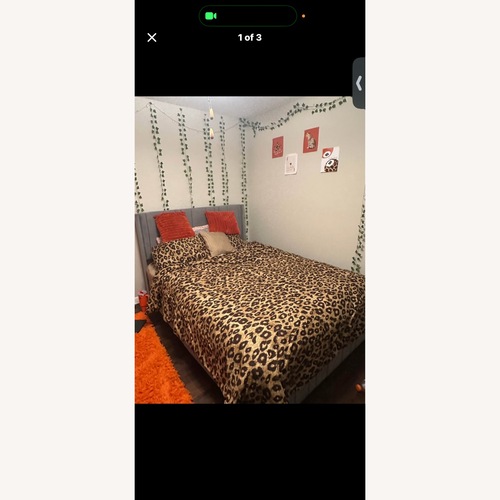 Used Light Gray Queen Bed for sale on AptDeco