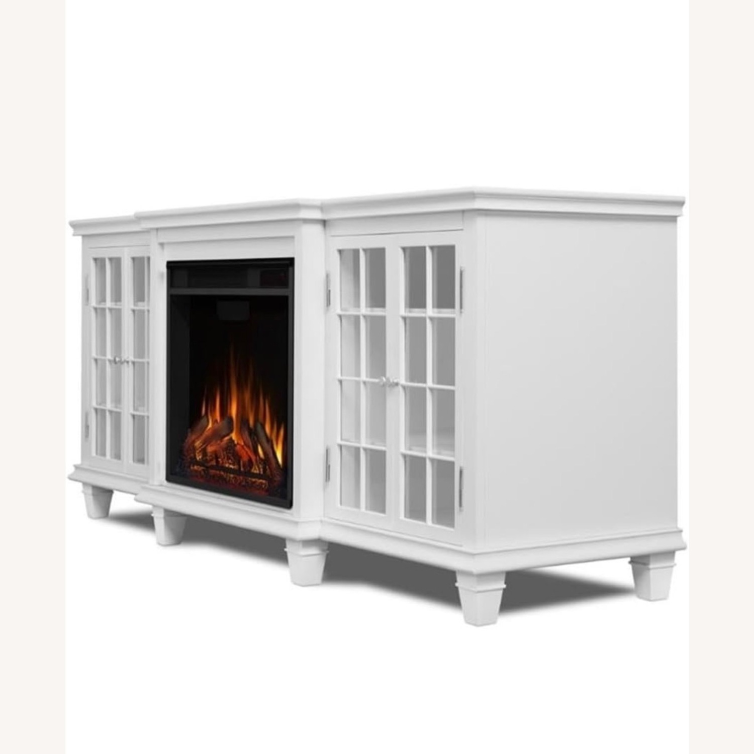 Real Flame White Wood Media Storage - image-3