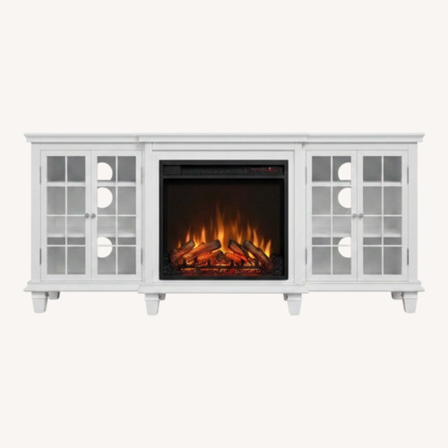 Used Real Flame White Wood Media Storage for sale on AptDeco