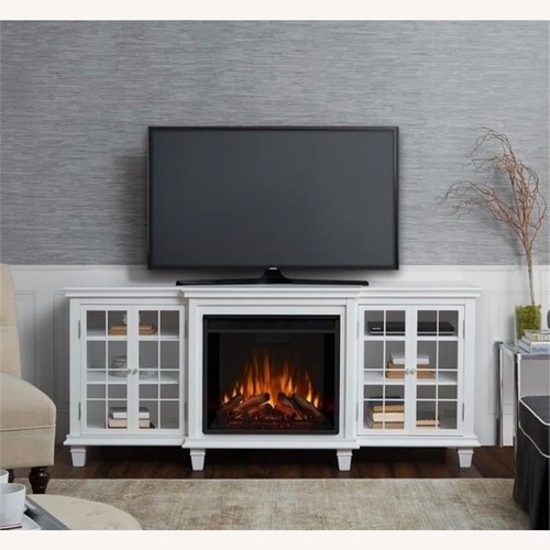 Used Real Flame White Wood Media Storage for sale on AptDeco