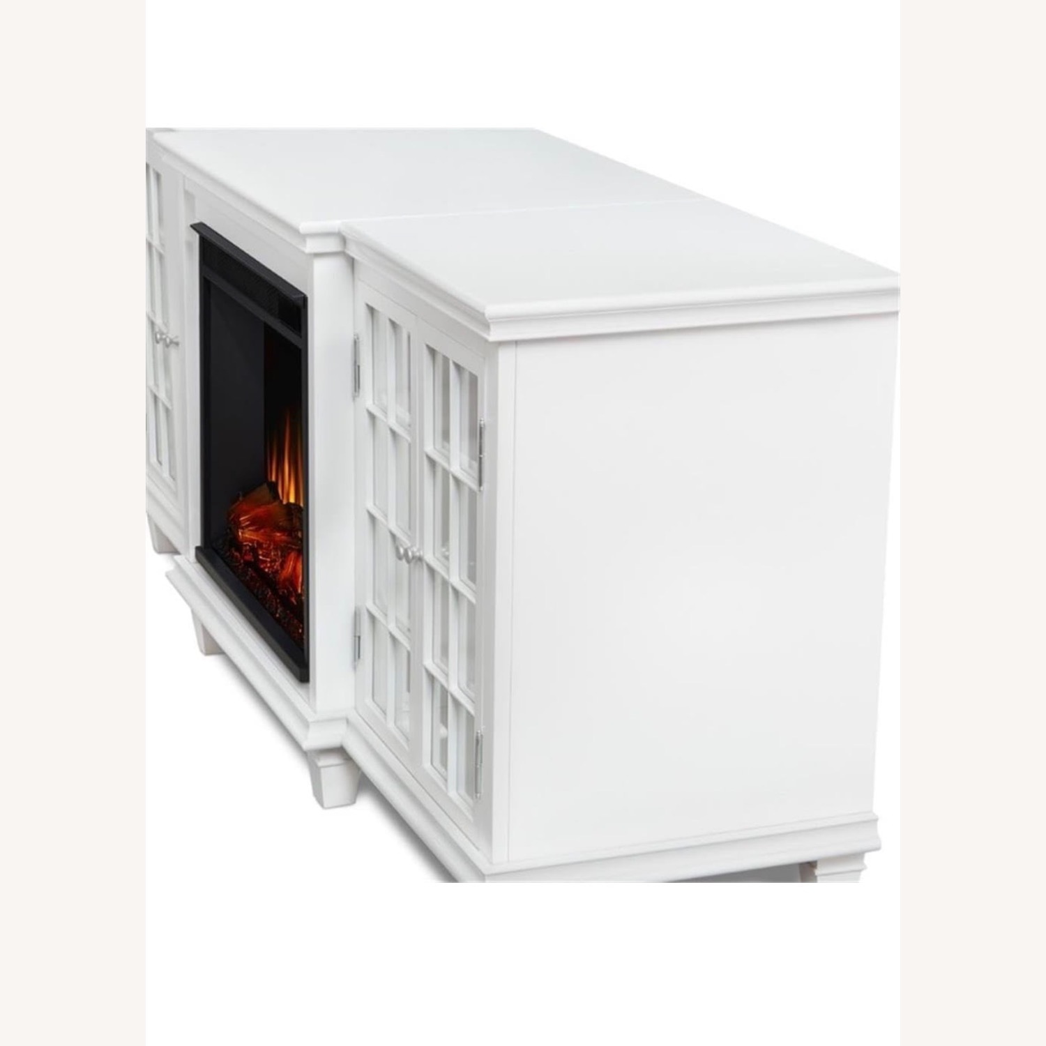 Real Flame White Wood Media Storage - image-2