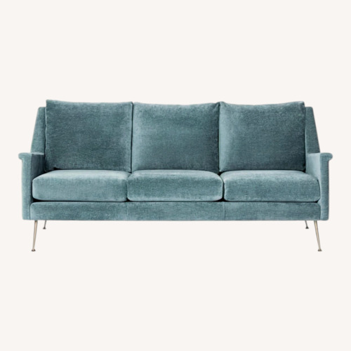 Used West Elm Carlo Mid-century Ocean Green 3+ Seater Sofa for sale on AptDeco