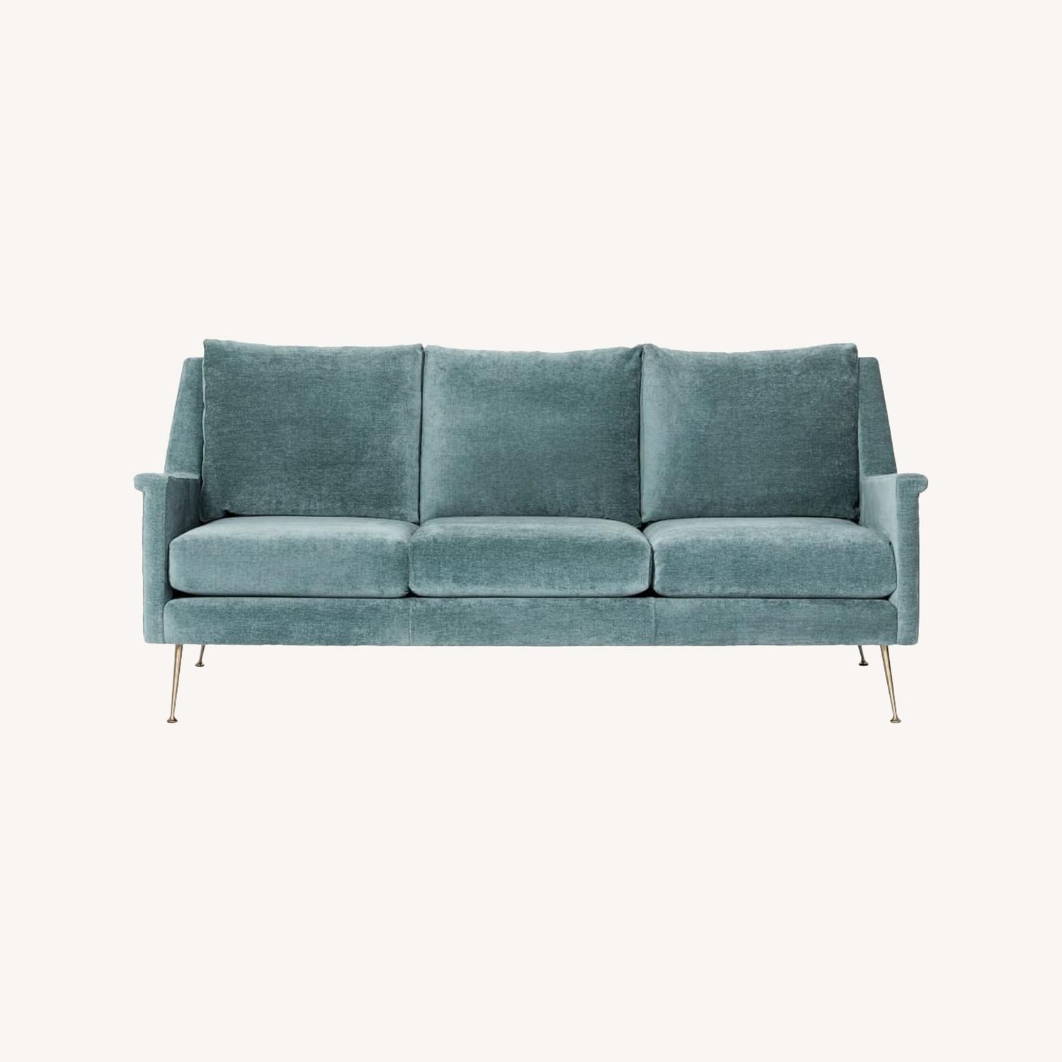 West Elm Carlo Mid-century Ocean Green 3+ Seater Sofa - image-4