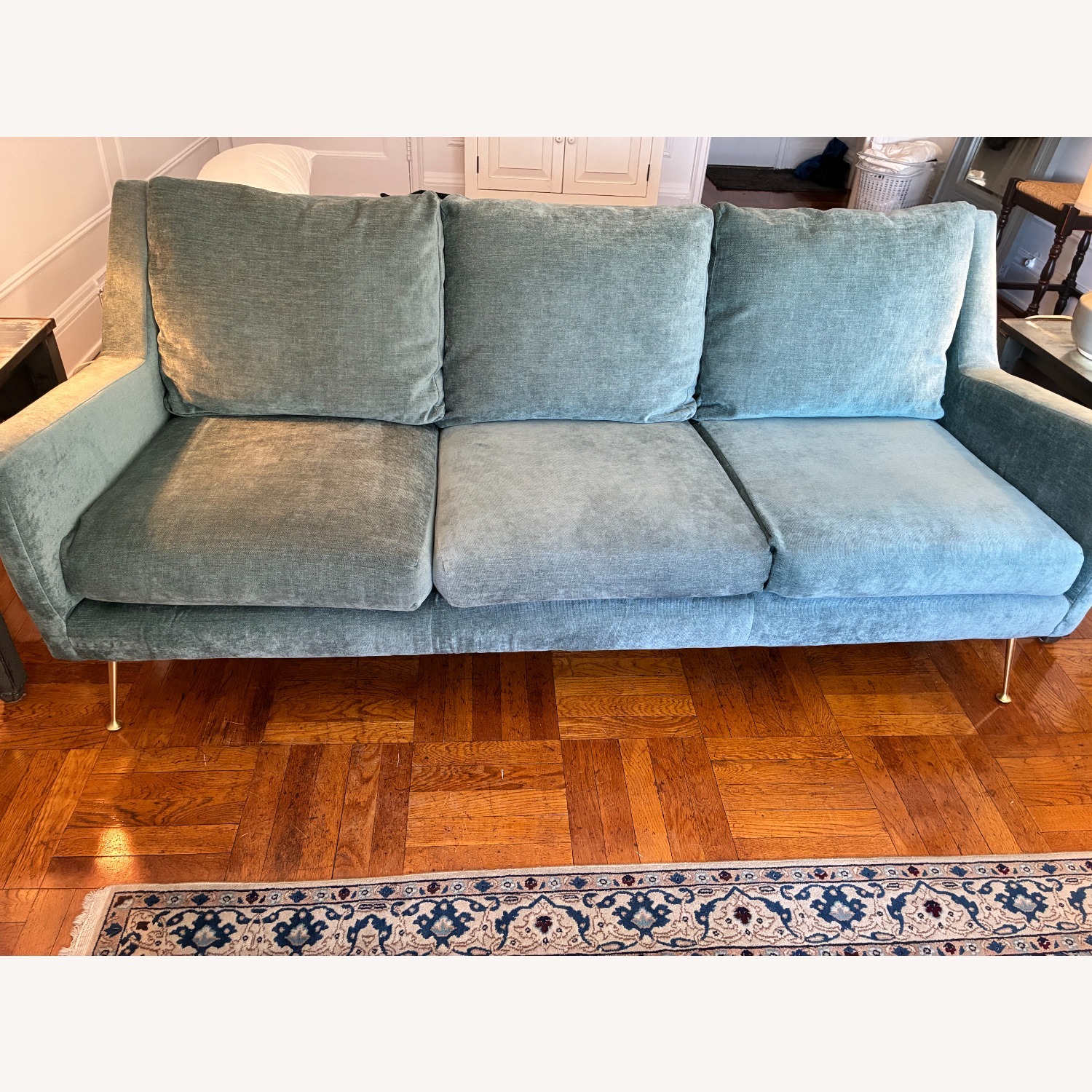 West Elm Carlo Mid-century Ocean Green 3+ Seater Sofa - image-3