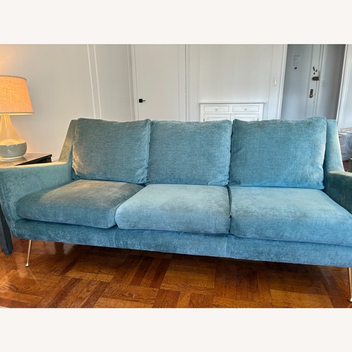 Used West Elm Carlo Mid-century Ocean Green 3+ Seater Sofa for sale on AptDeco