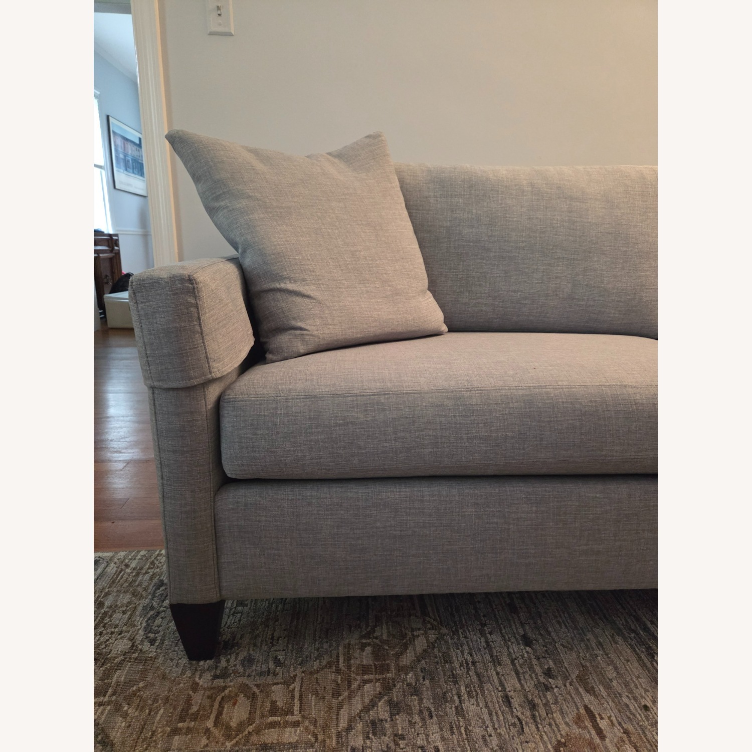 Ethan Allen Monterey Blue Fabric 3+ Seater Sofa - image-2