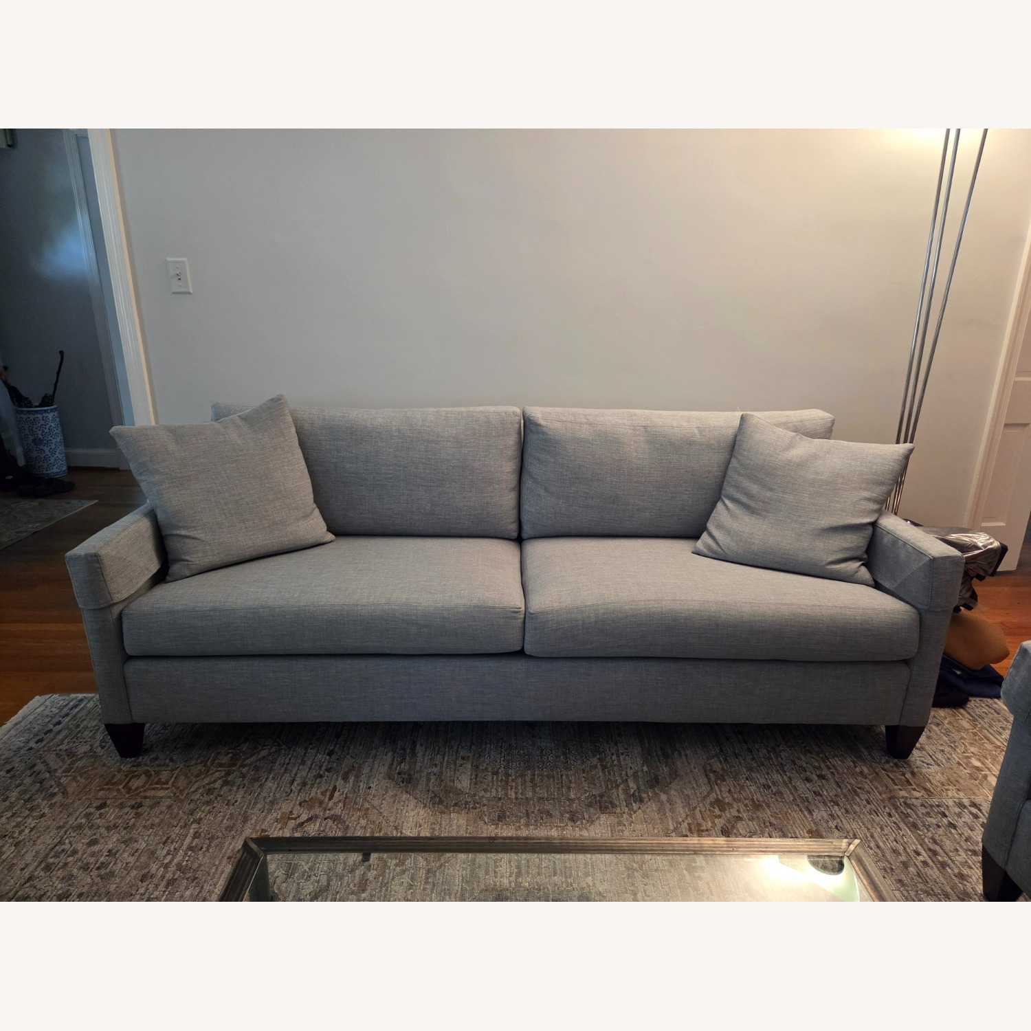 Ethan Allen Monterey Blue Fabric 3+ Seater Sofa - image-1