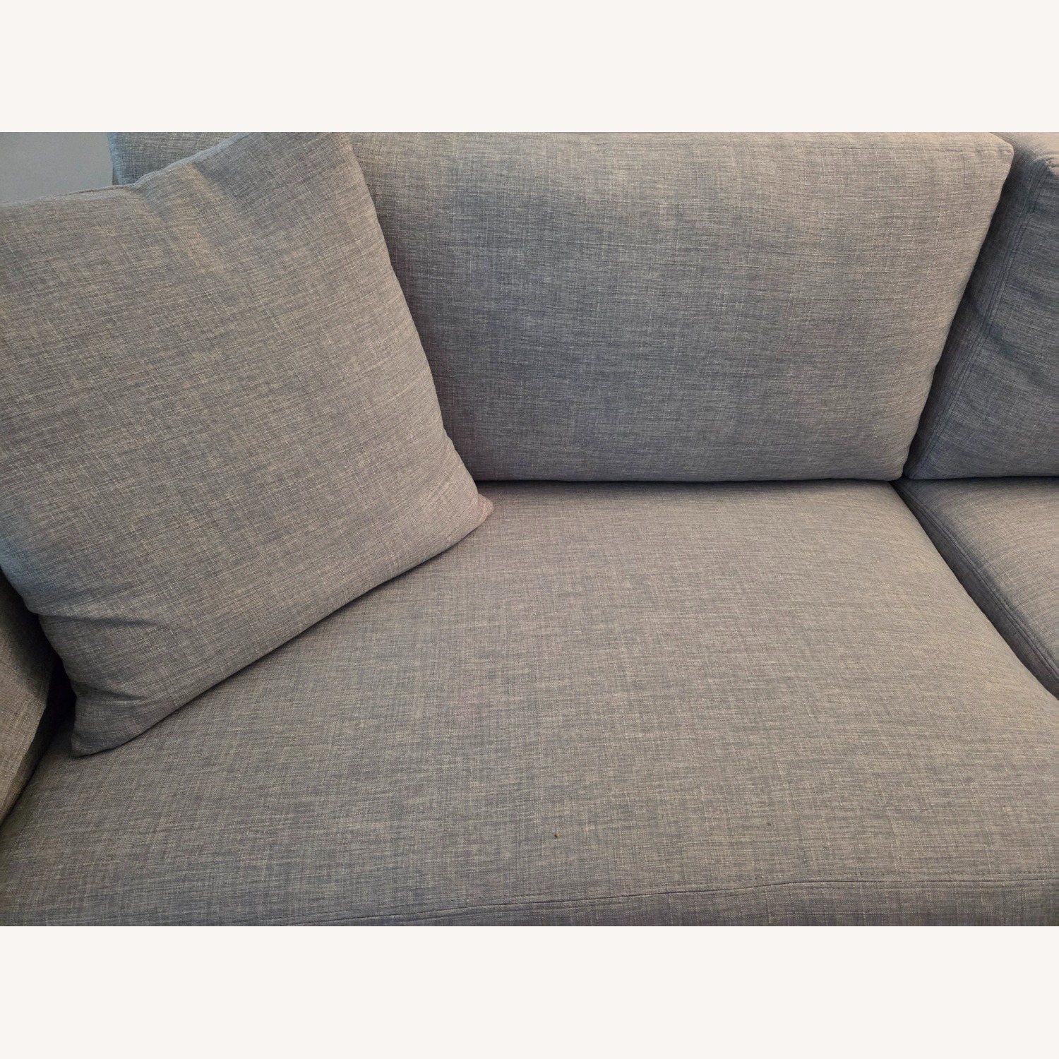 Ethan Allen Monterey Blue Fabric 3+ Seater Sofa - image-3