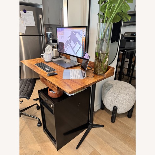 Used Crate & Barrel Spence Acacia Wood Writing Desk for sale on AptDeco
