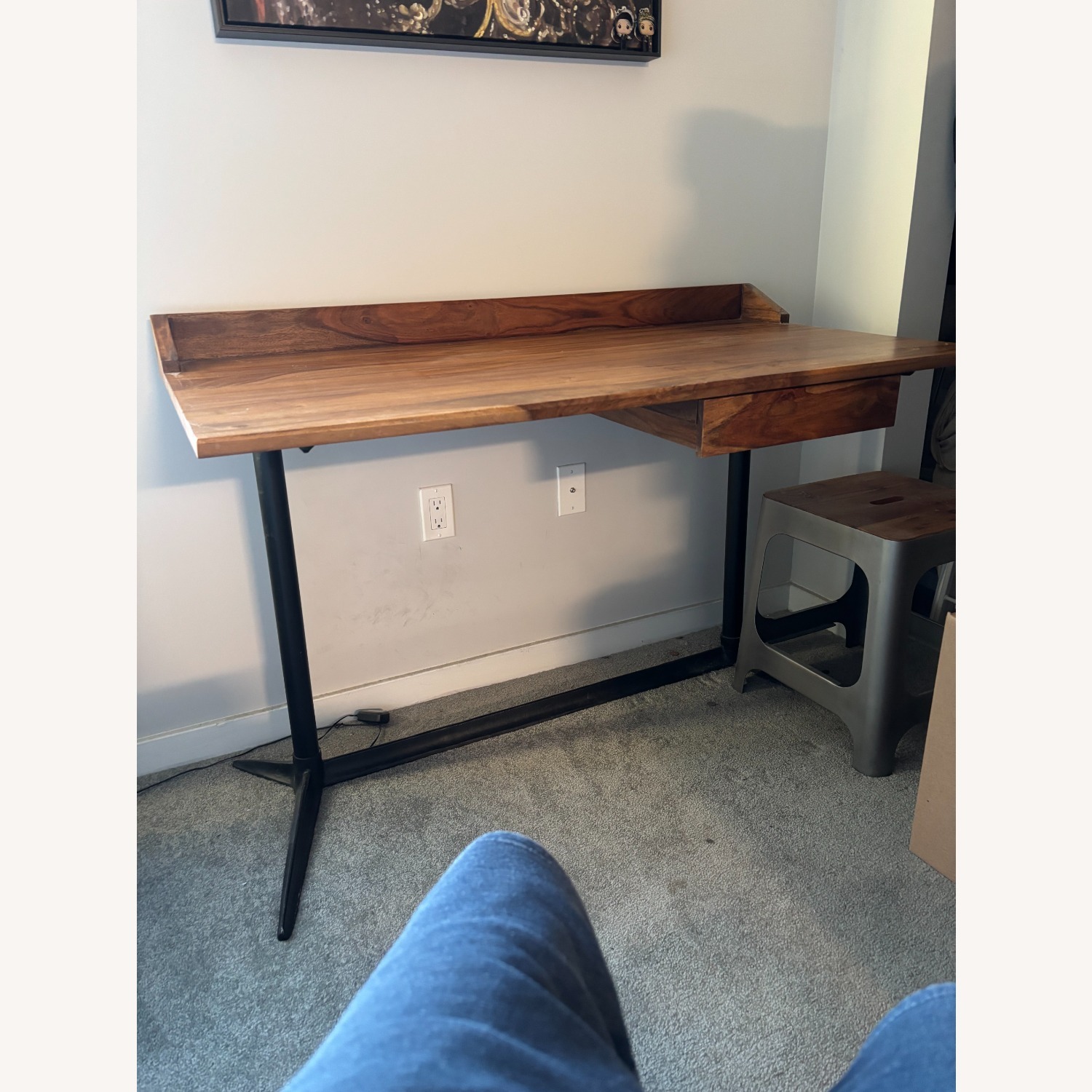 Crate & Barrel Spence Acacia Wood Writing Desk - image-2