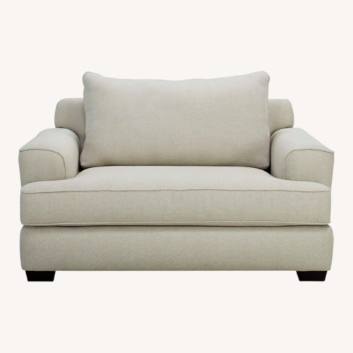 Used Raymour & Flanigan Marisa Chenille Chair-and-a-Half for sale on AptDeco