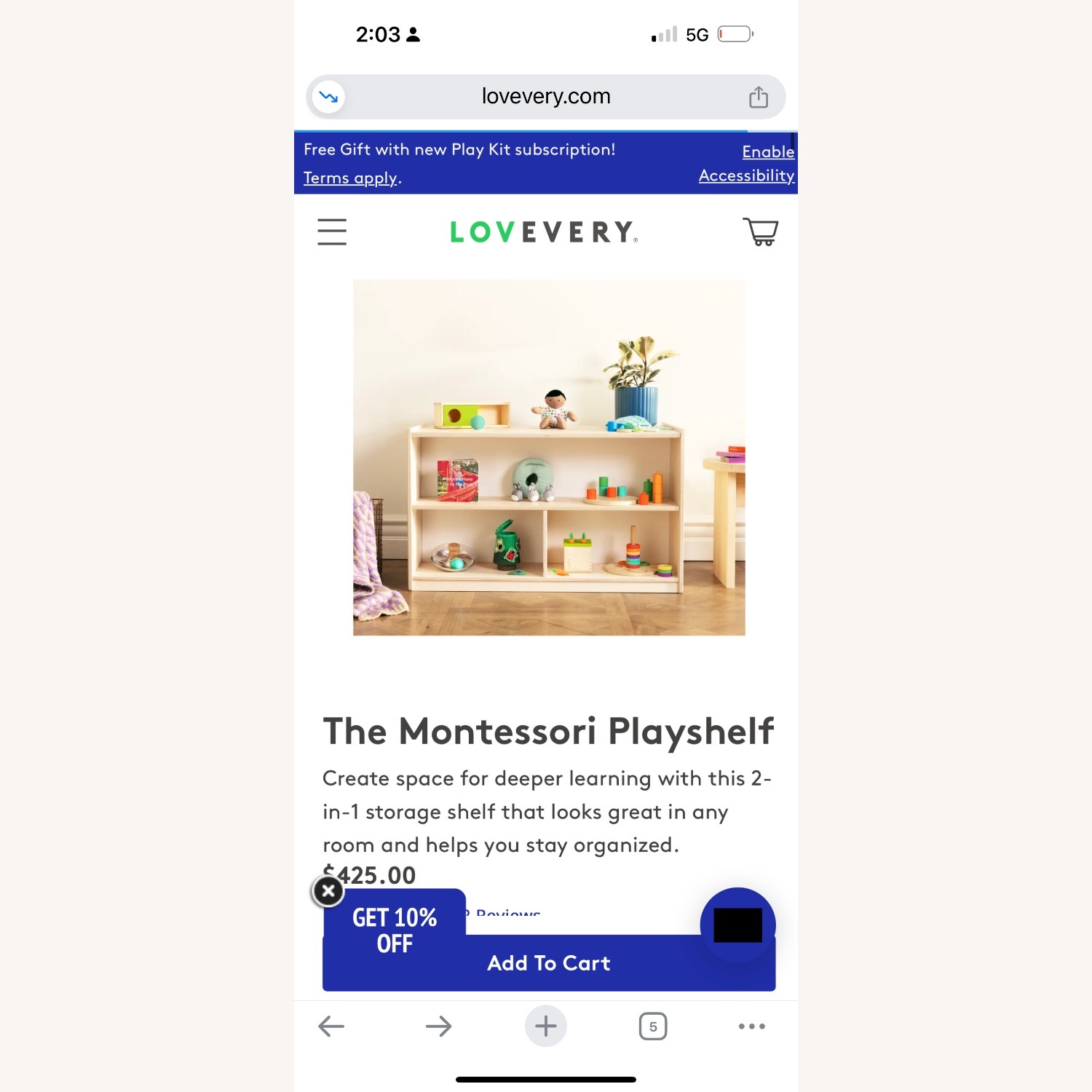 Love Every Montessori Kids Natural Wood Bookcase - image-1