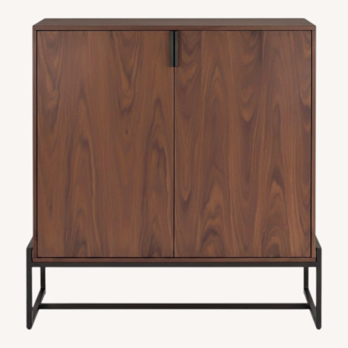 Used Article Oscuro Dark Brown Wood Bar Cabinet for sale on AptDeco