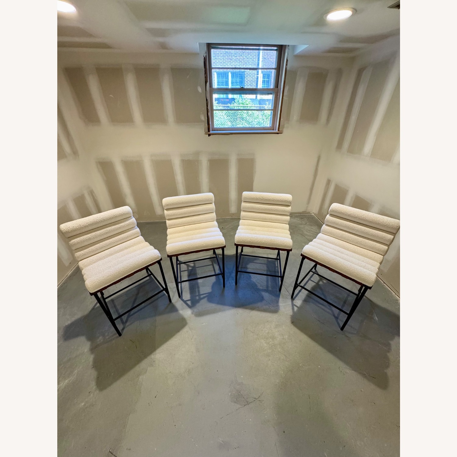 Denver Modern Vail White Boucle Stools - image-1