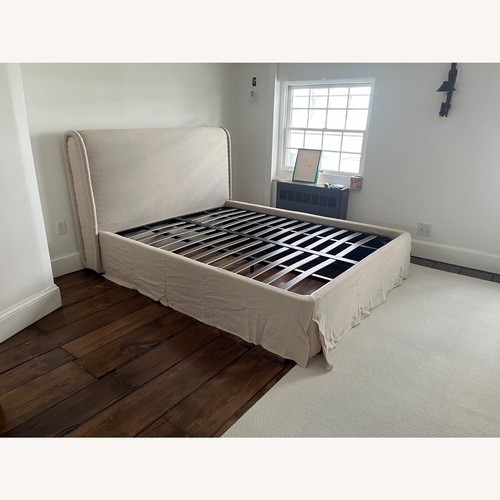 Used Amber Lewis X Four Hands Natural Fabric Queen Bed for sale on AptDeco