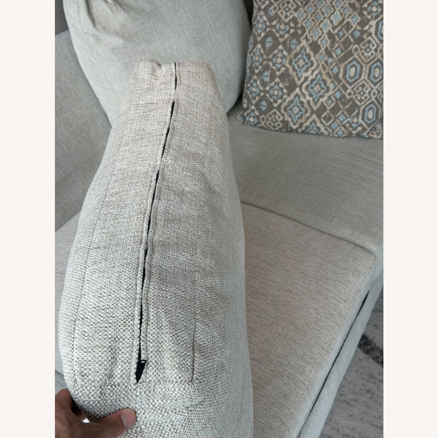 White Fabric 2 Seater Sofa - image-3