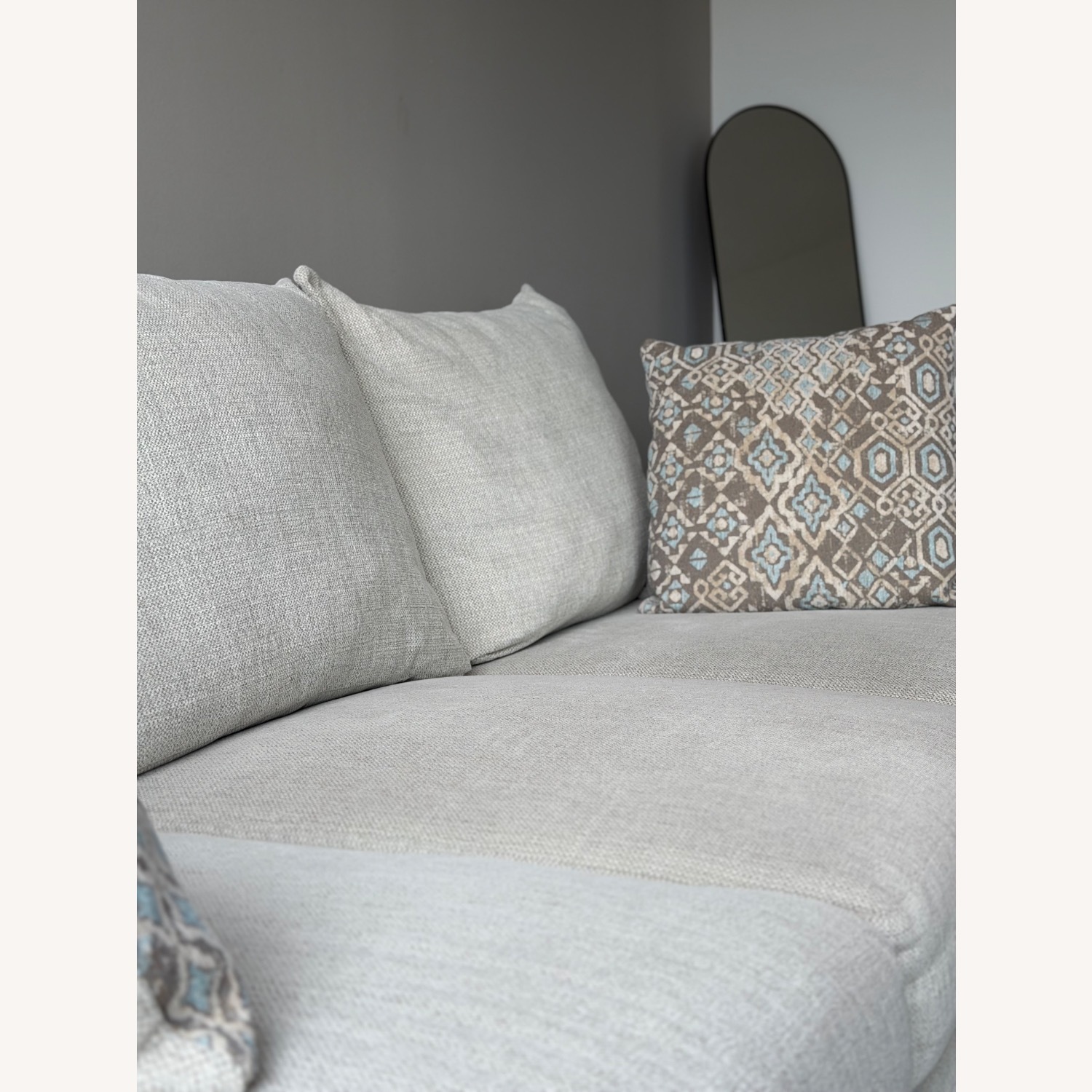 White Fabric 2 Seater Sofa - image-2