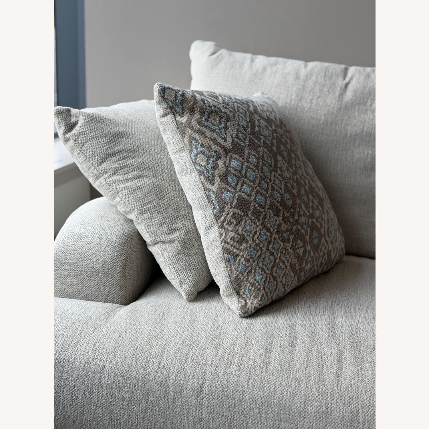 White Fabric 2 Seater Sofa - image-4
