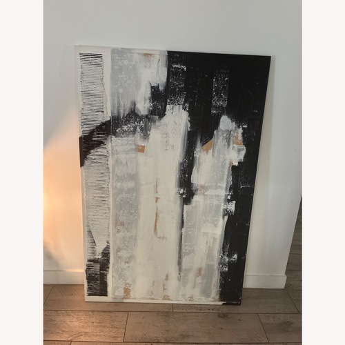 Used Cisco Brothers XXL B&W Acrylic Painting by Anita Kaufmann for sale on AptDeco