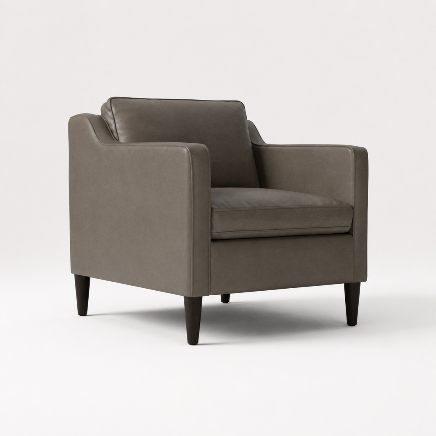 West Elm Hamilton Gray Leather Armchair - image-4