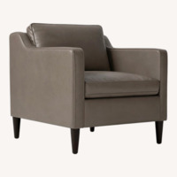 West Elm Hamilton Gray Leather Armchair