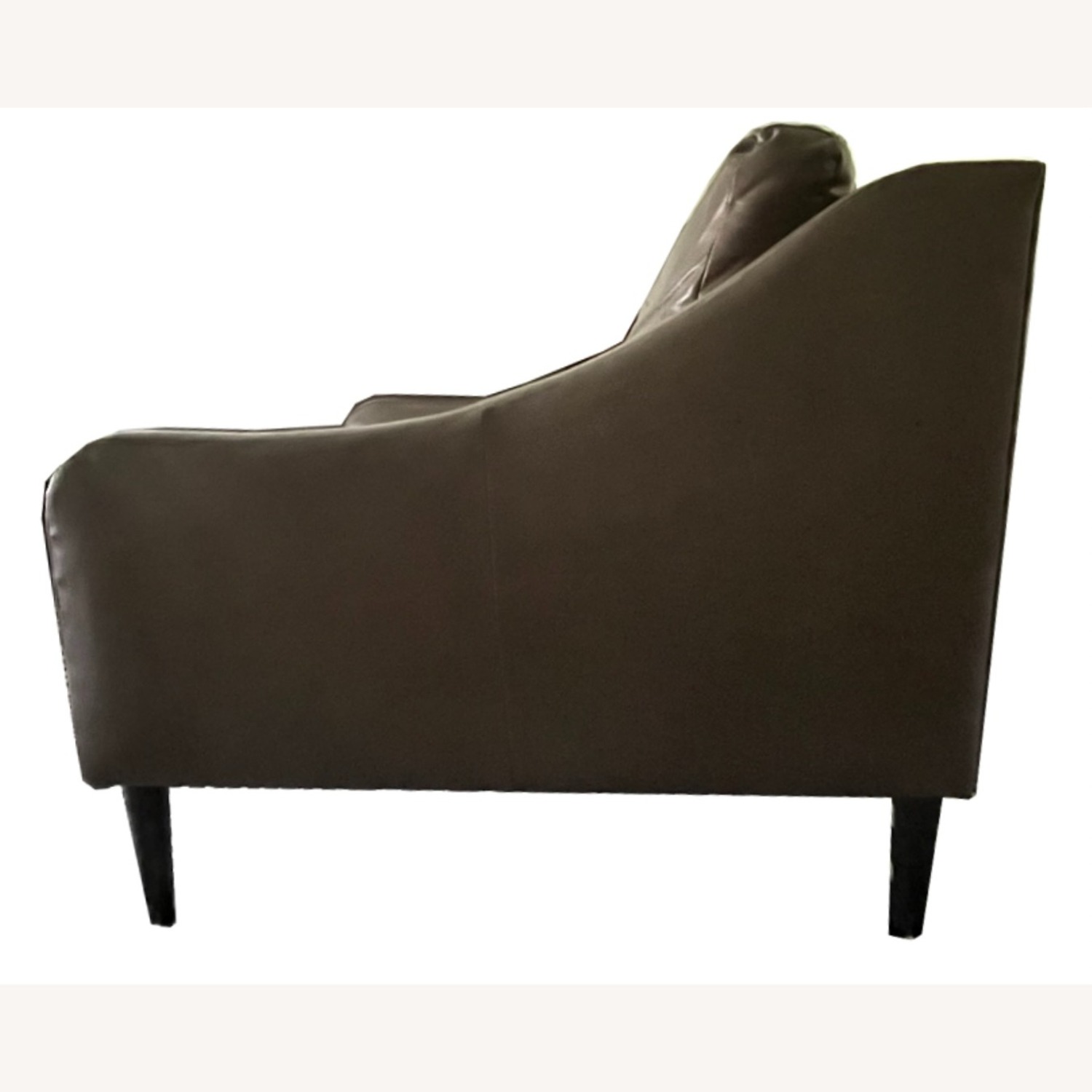 West Elm Hamilton Gray Leather Armchair - image-6