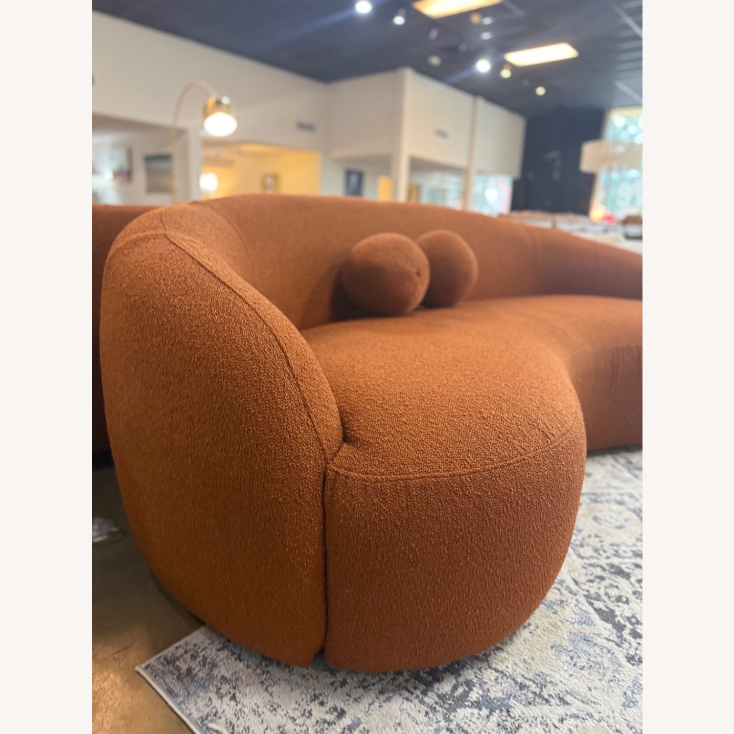 Blair Orange Boucle Sofa - image-2