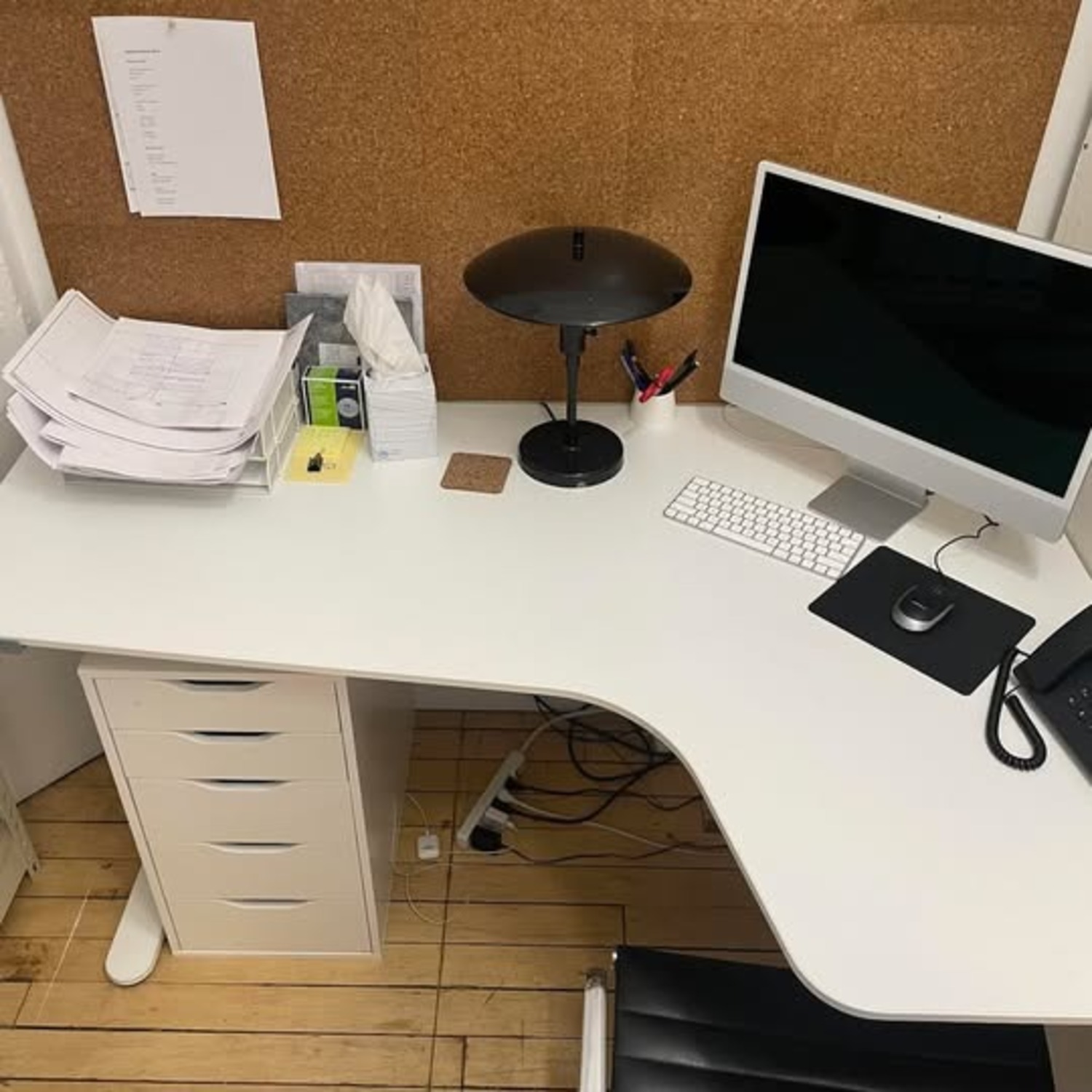 IKEA Galant White Sit/Stand Desk - image-3